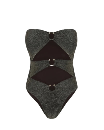 L'AQUA Greta Swimsuit - Glitter Bronze