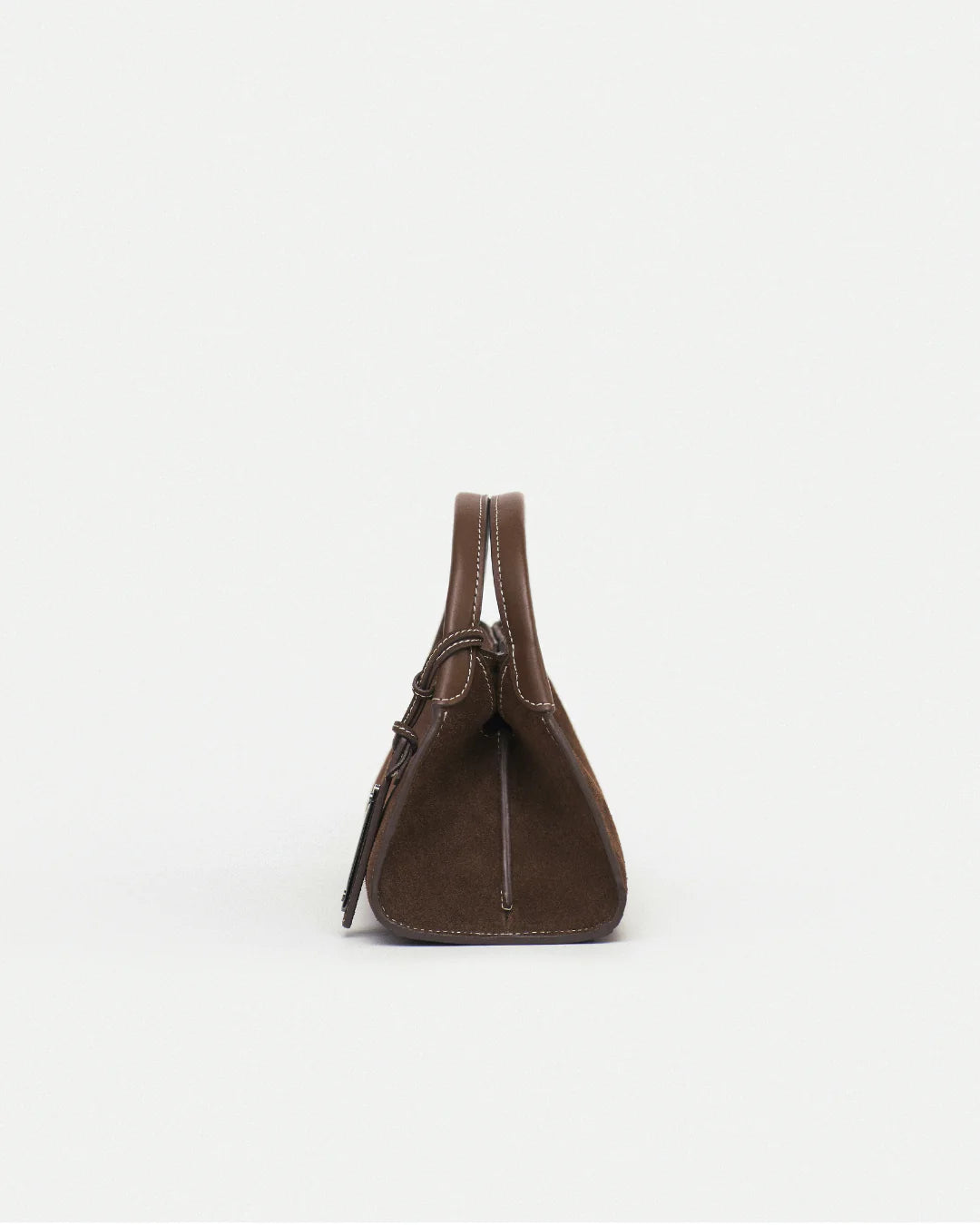 Woven leather designer handbag with hand dyed chestnut color | MERANDI Thai luxury handbag brand made of Italian leather