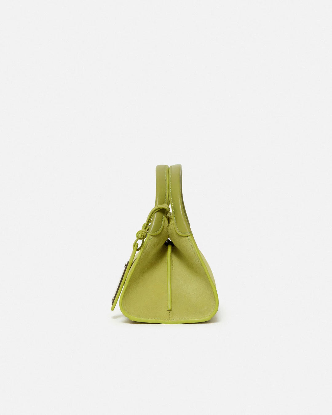 Woven leather designer handbag with hand dyed moss green color | MERANDI Thai luxury handbag brand made of Italian leather