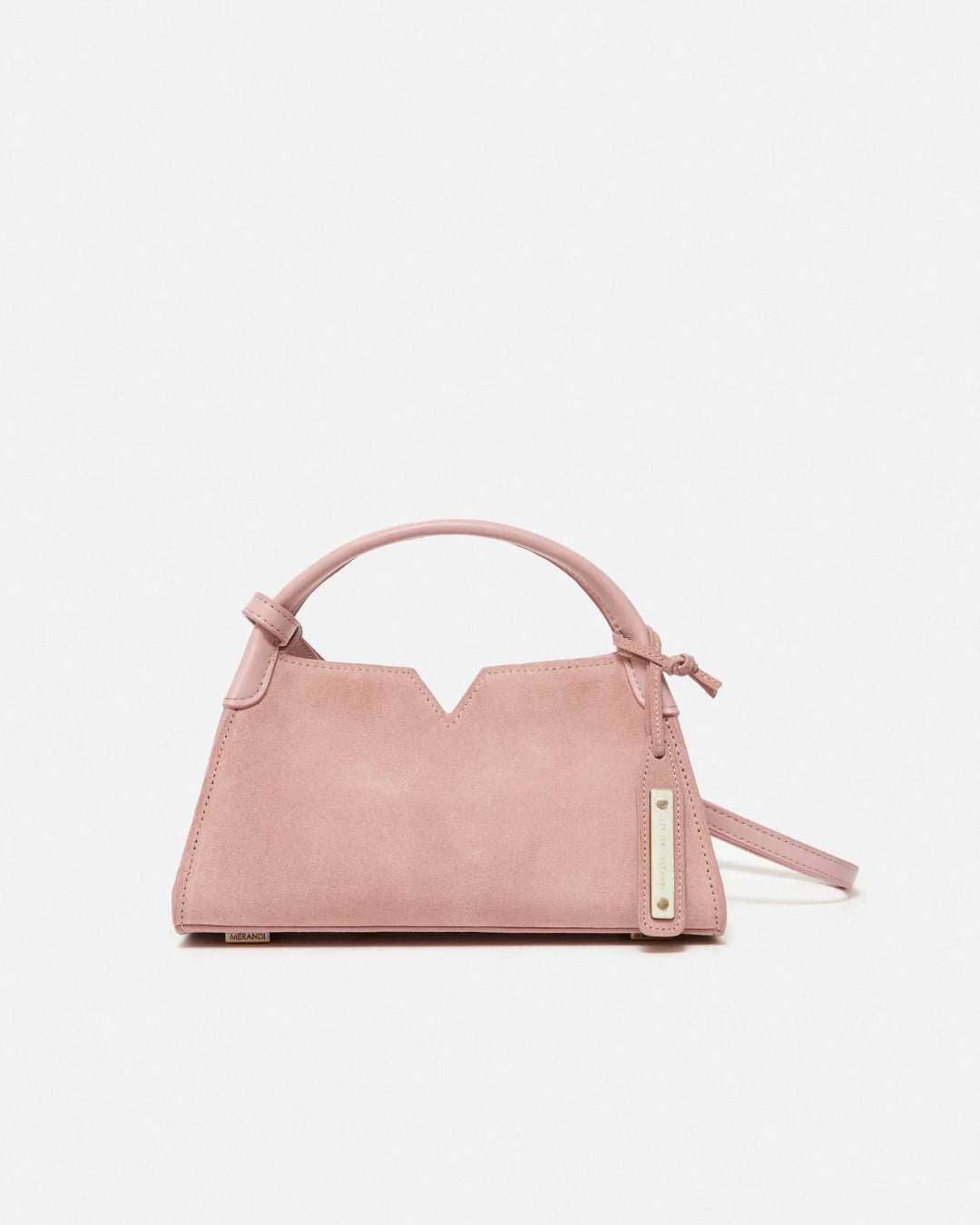 Woven leather designer handbag with hand dyed pastel pink color | MERANDI Thai luxury handbag brand made of Italian leather