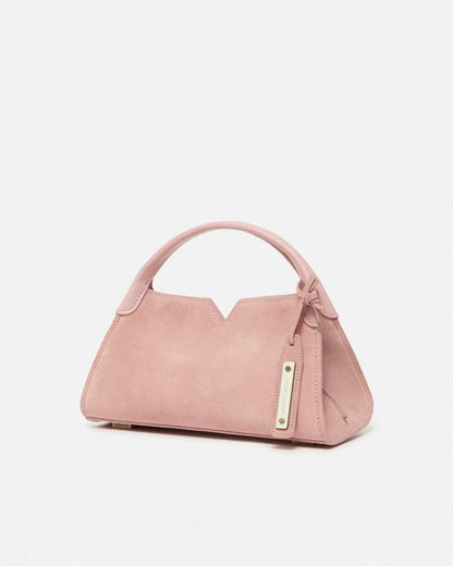 Woven leather designer handbag with hand dyed pastel pink color | MERANDI Thai luxury handbag brand made of Italian leather