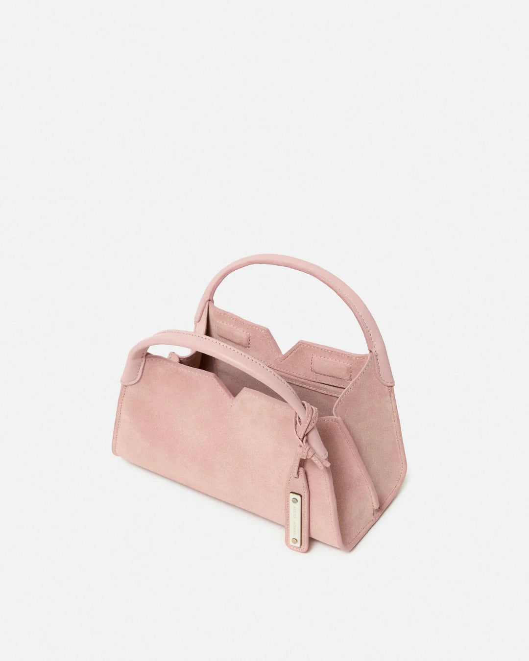 Woven leather designer handbag with hand dyed pastel pink color | MERANDI Thai luxury handbag brand made of Italian leather