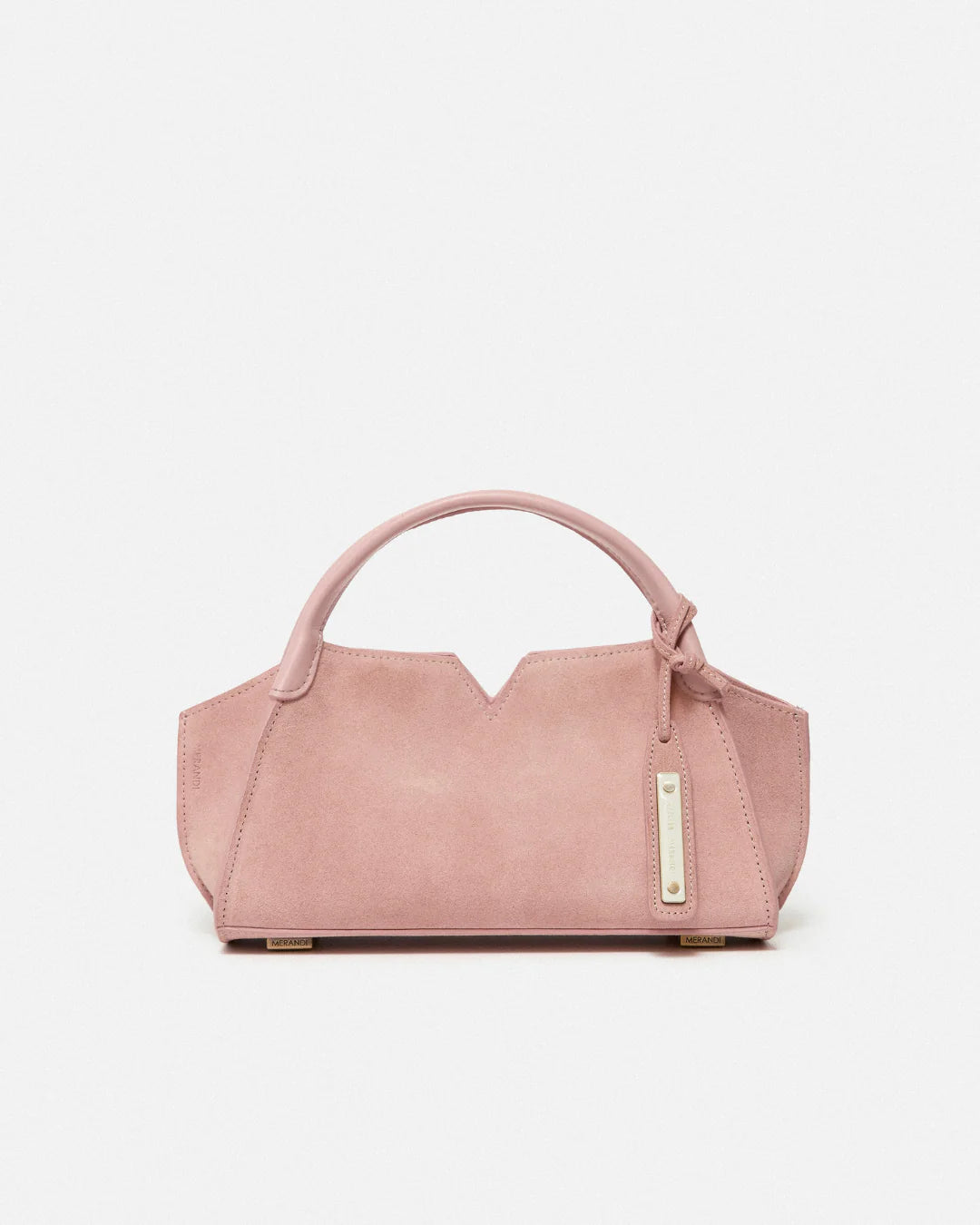 Woven leather designer handbag with hand dyed pastel pink color | MERANDI Thai luxury handbag brand made of Italian leather
