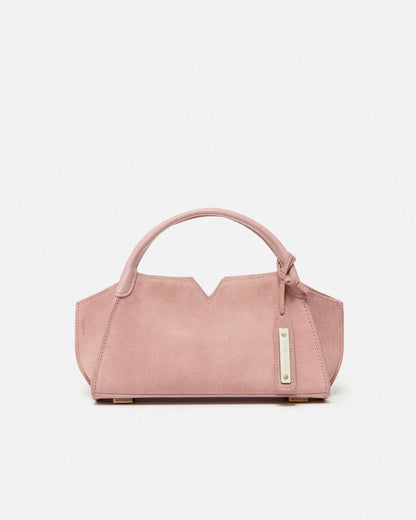 Woven leather designer handbag with hand dyed pastel pink color | MERANDI Thai luxury handbag brand made of Italian leather
