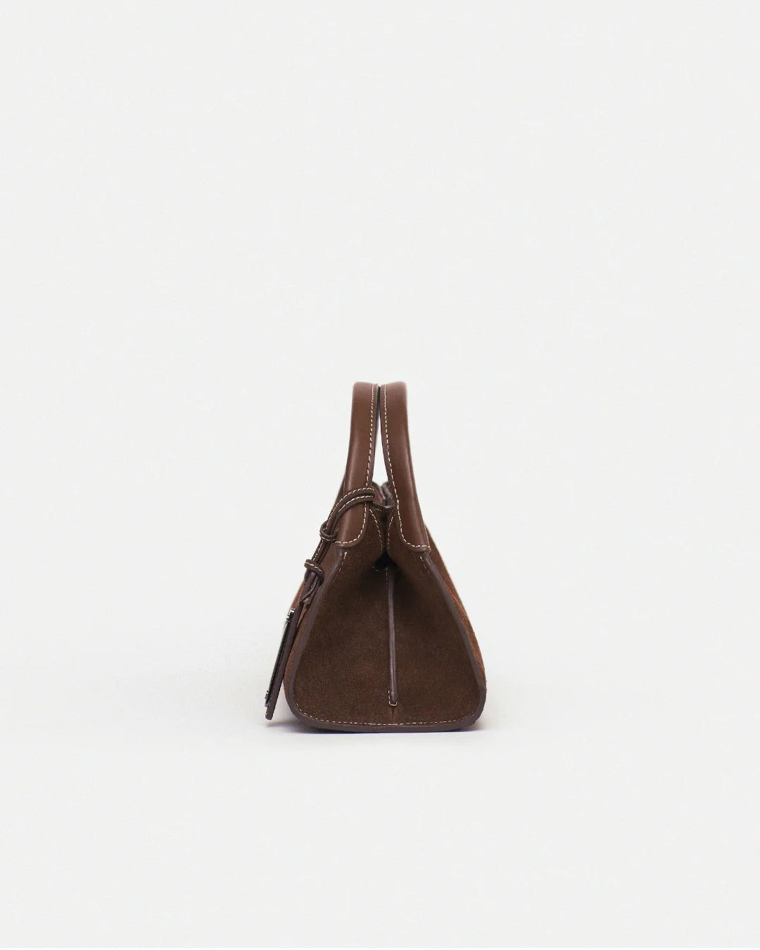 Woven leather designer handbag with hand dyed walnut color | MERANDI Thai luxury handbag brand made of Italian leather