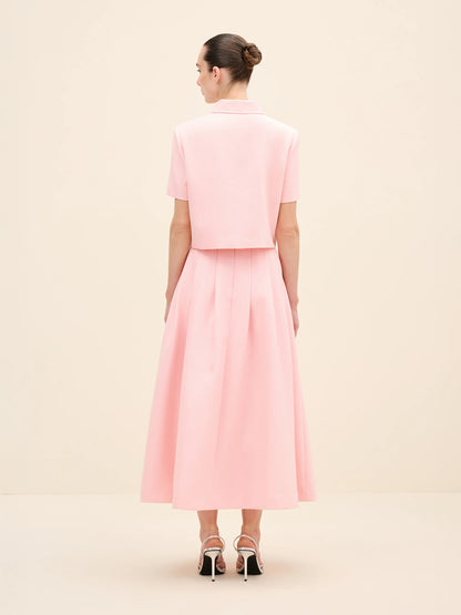 NÉAN Crystal-Button Cropped Jacket - Pink