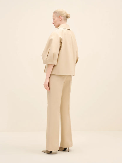 NÉAN Crystal Button Sculptural Jacket - Cream