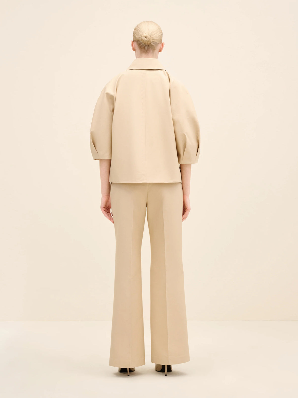 NÉAN Crystal Button Sculptural Jacket - Cream