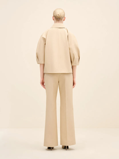 NÉAN Crystal Button Sculptural Jacket - Cream