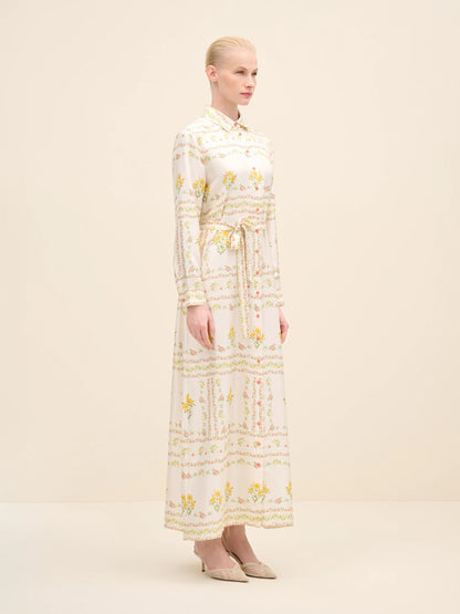NÉAN Floral-Print Silk Shirt Dress - Multi Color