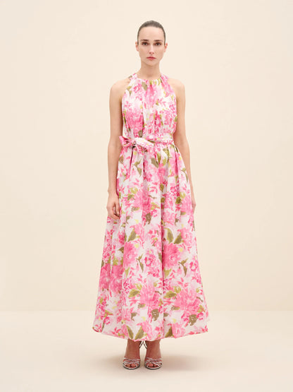 NÉAN Floral-Print Taffeta Midi Dress - Multi Color