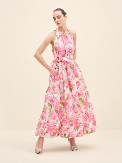 NÉAN Floral-Print Taffeta Midi Dress - Multi Color