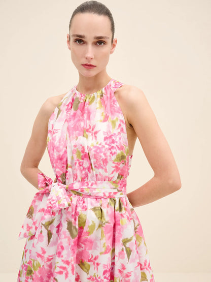 NÉAN Floral-Print Taffeta Midi Dress - Multi Color