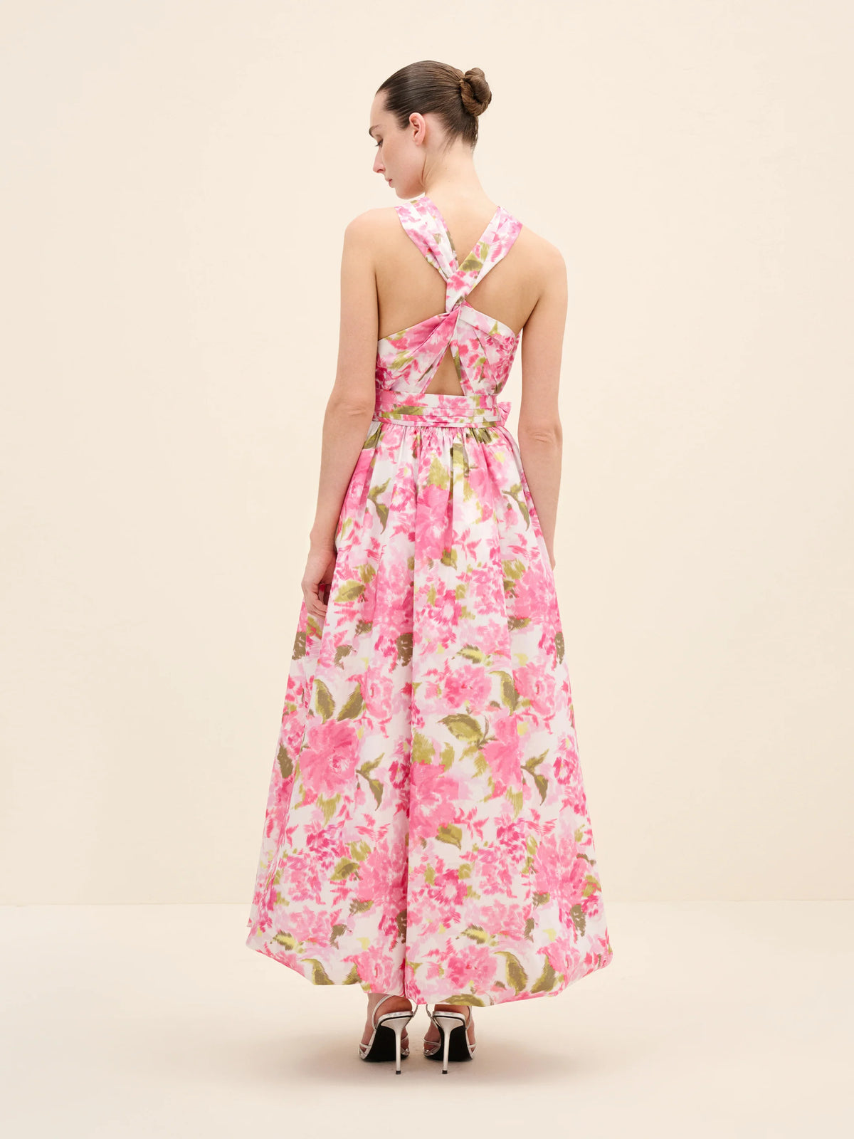NÉAN Floral-Print Taffeta Midi Dress - Multi Color
