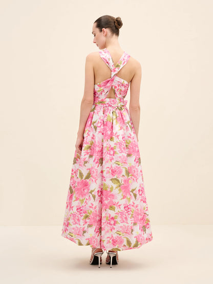 NÉAN Floral-Print Taffeta Midi Dress - Multi Color