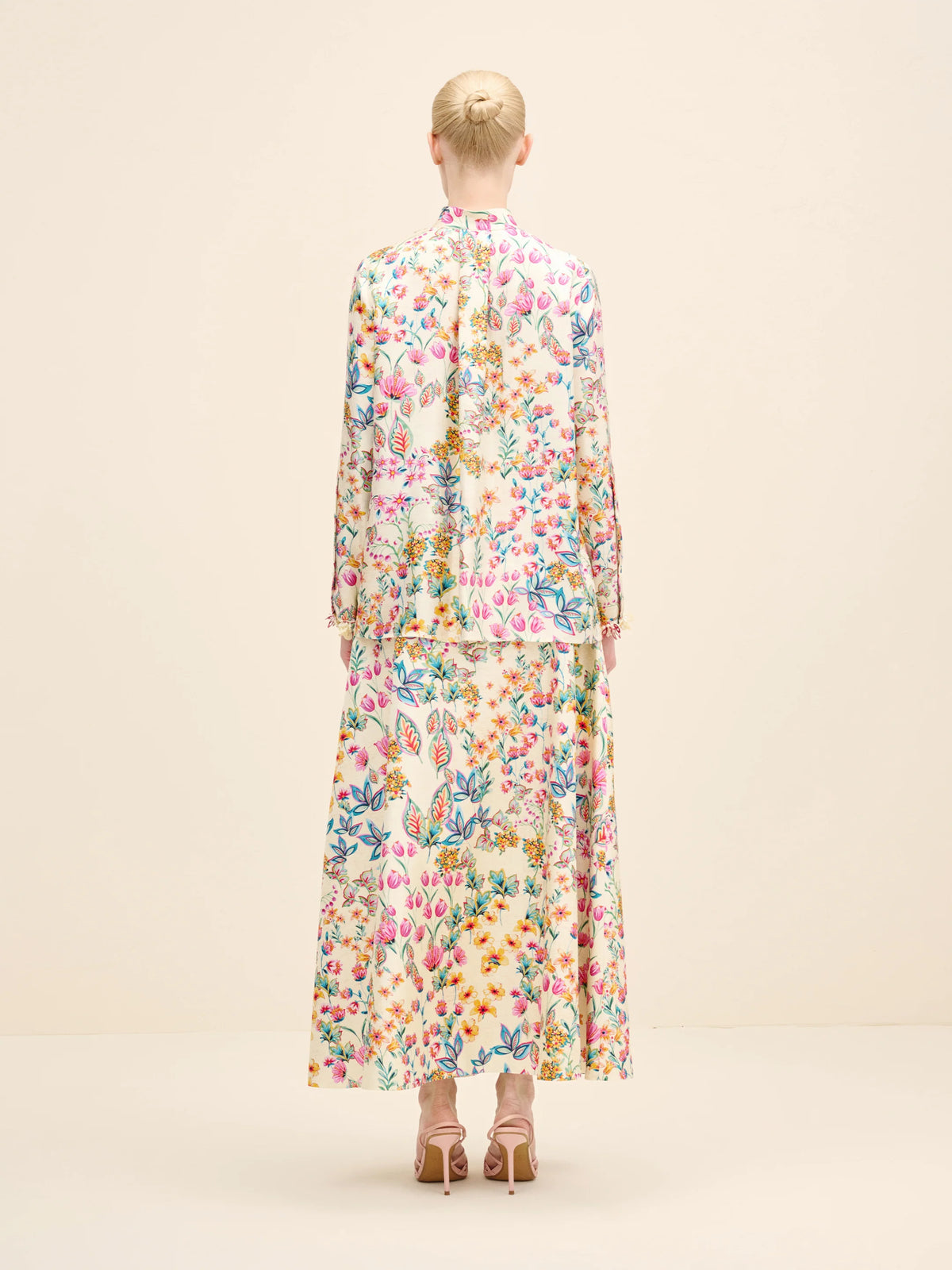 NÉAN Floral Silk Blouse - Multi Color