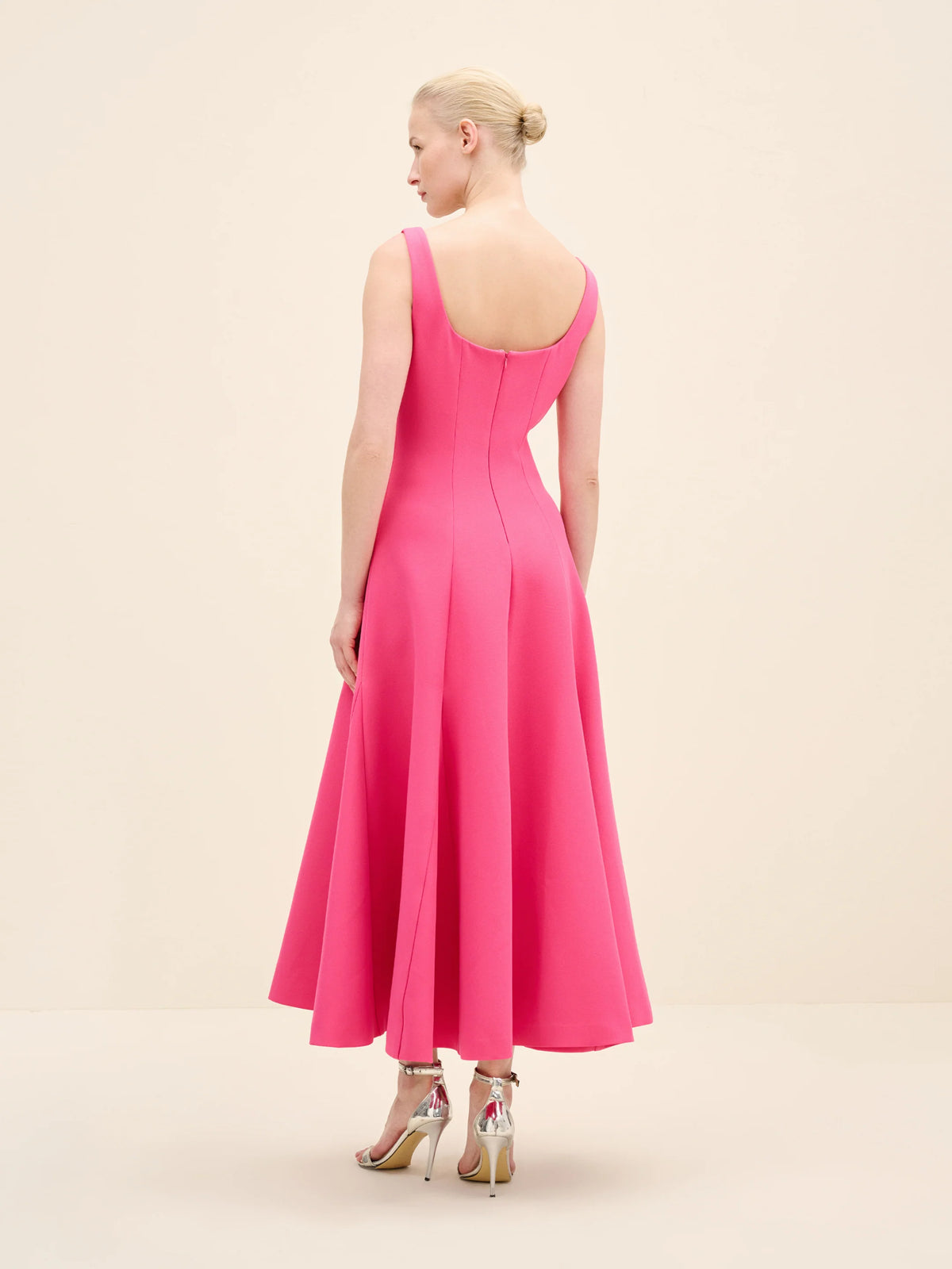 NÉAN Panelled Midi Dress - Fuchsia