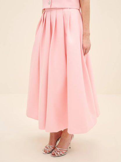 NÉAN Pleated Midi Skirt - Pink