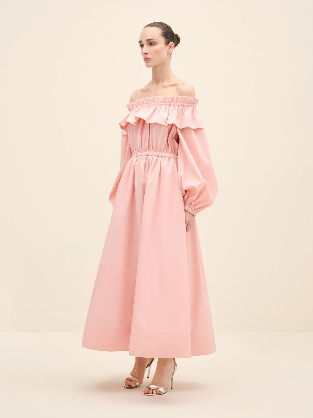 NÉAN Taffetta Off Shoulder Dress - Blush