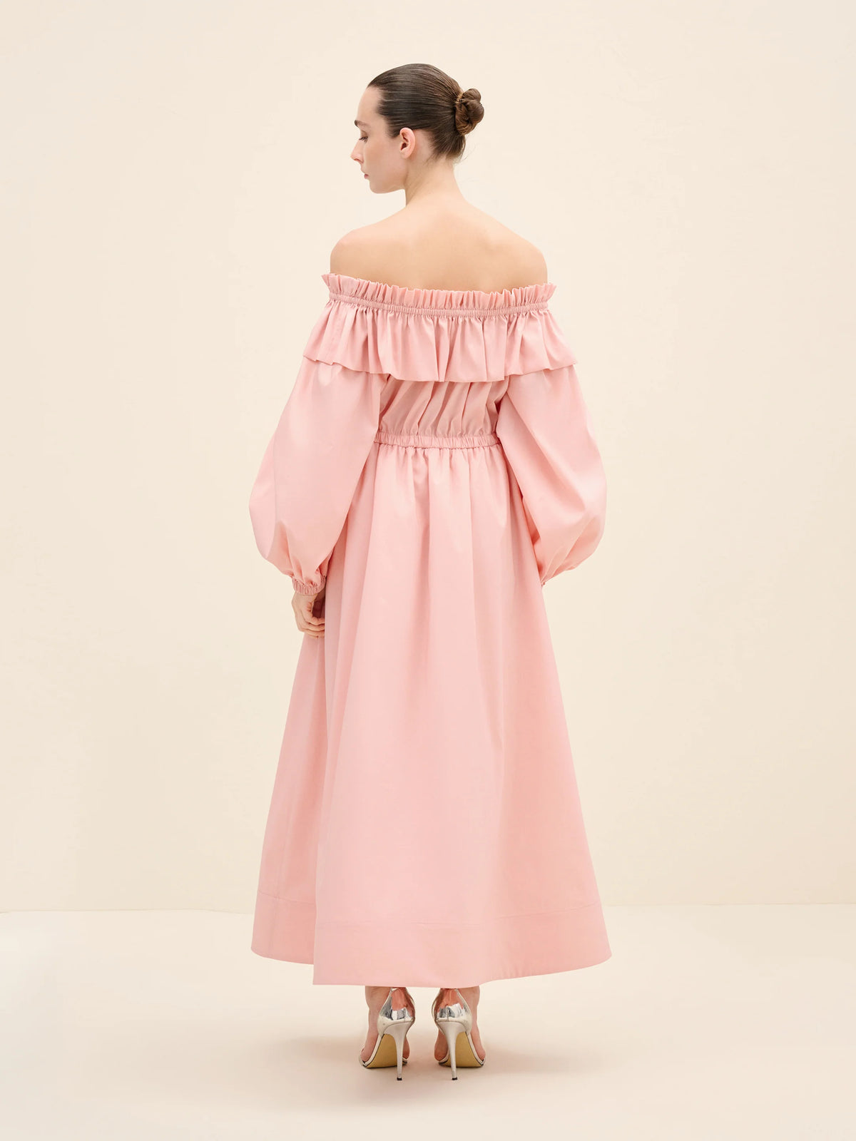 NÉAN Taffetta Off Shoulder Dress - Blush
