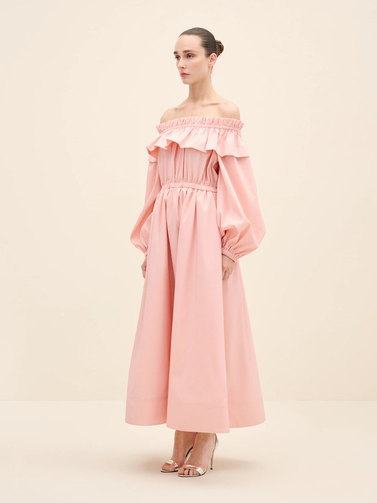NÉAN Taffetta Off Shoulder Dress - Blush