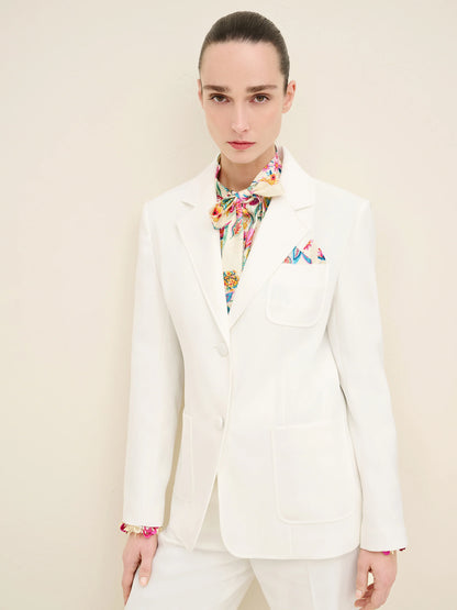 NÉAN Tailored Crepe Blazer - Off White