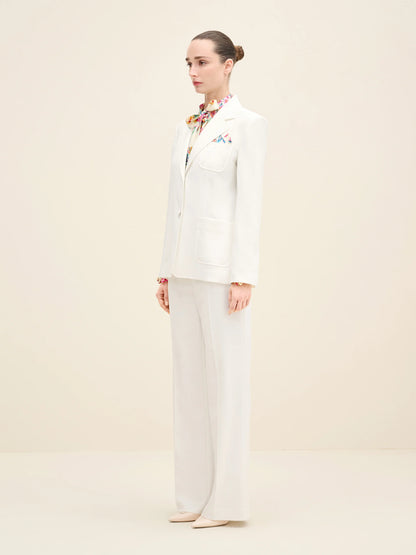 NÉAN Tailored Crepe Blazer - Off White