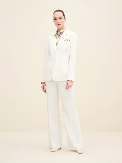 NÉAN Tailored Crepe Blazer - Off White