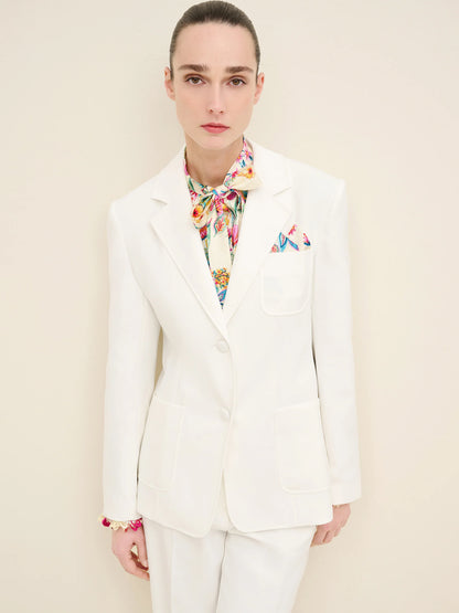 NÉAN Tailored Crepe Blazer - Off White