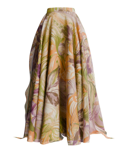 Floral patterned maxi skirt  in vibra print | ANDREA IYAMAH designer brand