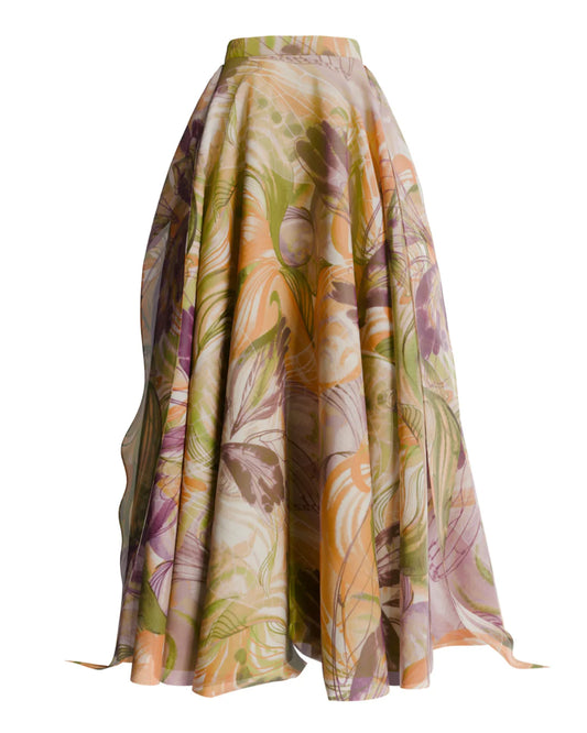 Floral patterned maxi skirt  in vibra print | ANDREA IYAMAH designer brand