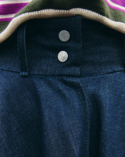 PSIDE Circle Denim Midi Skirt - Blue