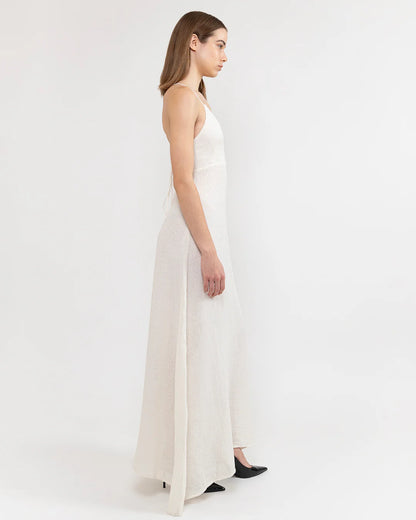 Designer cotton v-neck maxi dress | PSIDE italian luxury brand