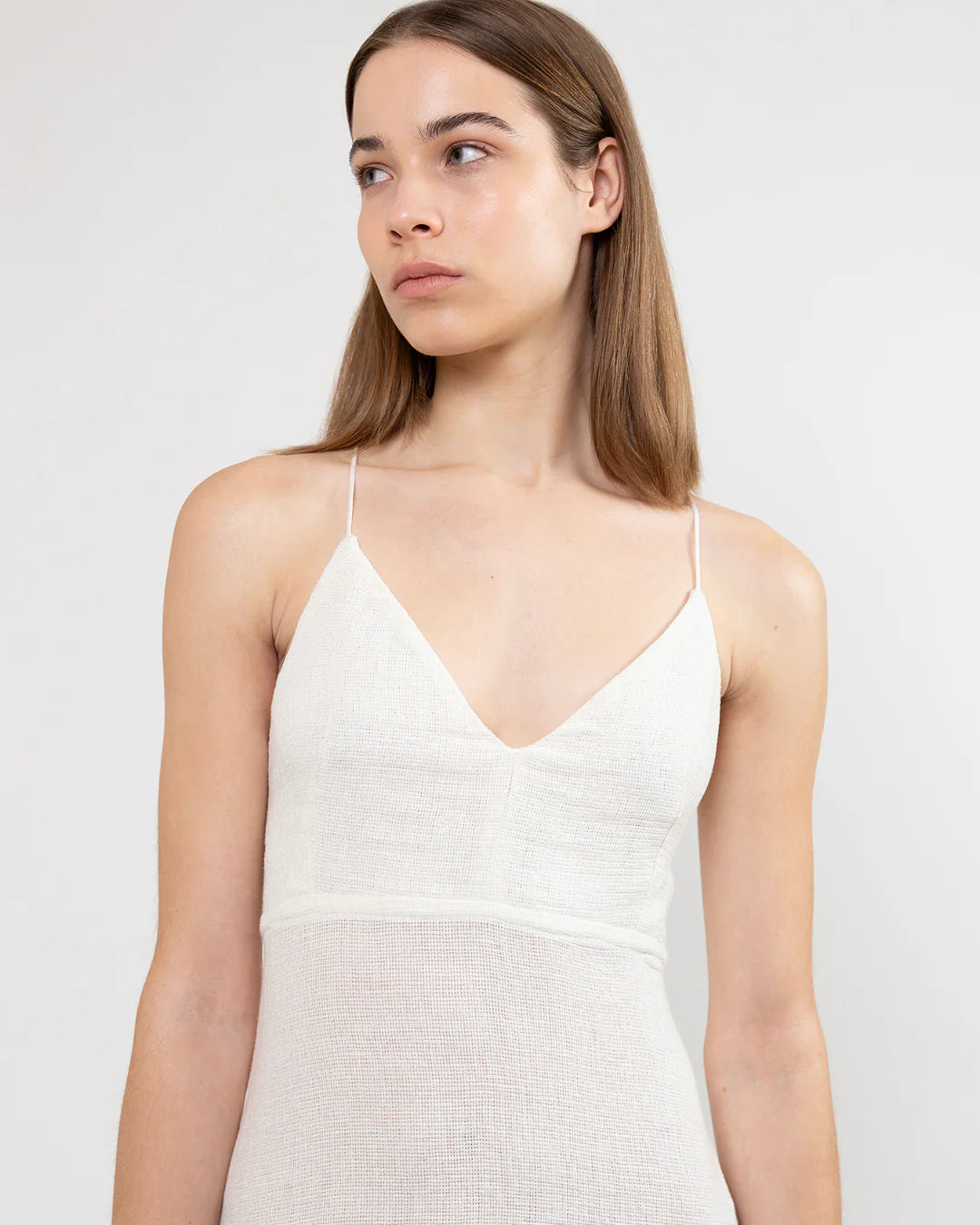 Designer cotton v-neck maxi dress | PSIDE italian luxury brand