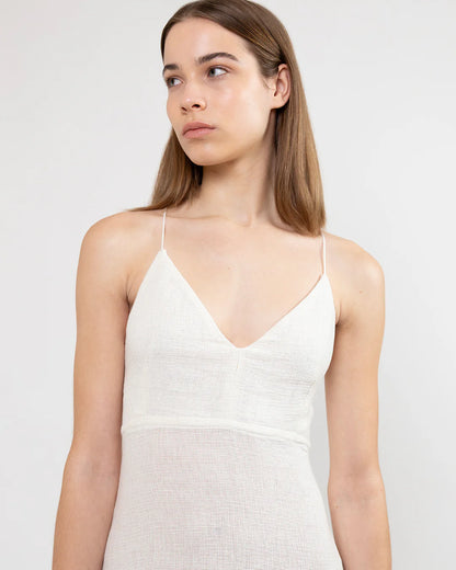 Designer cotton v-neck maxi dress | PSIDE italian luxury brand