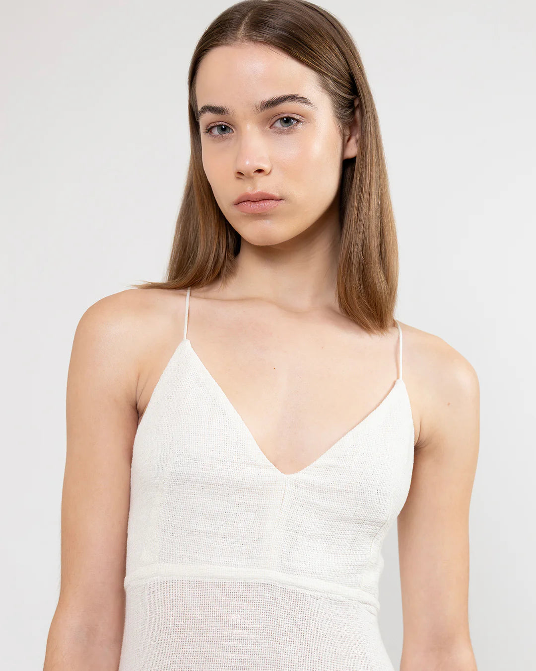 Designer cotton v-neck maxi dress | PSIDE italian luxury brand