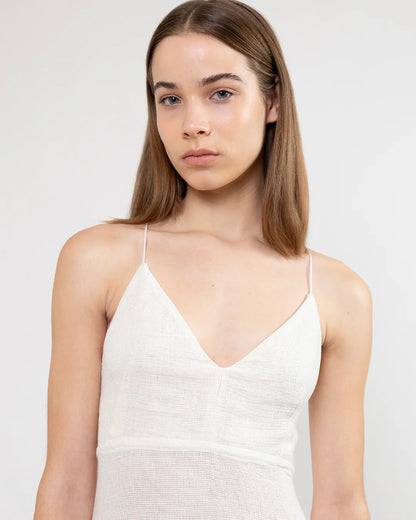 Designer cotton v-neck maxi dress | PSIDE italian luxury brand