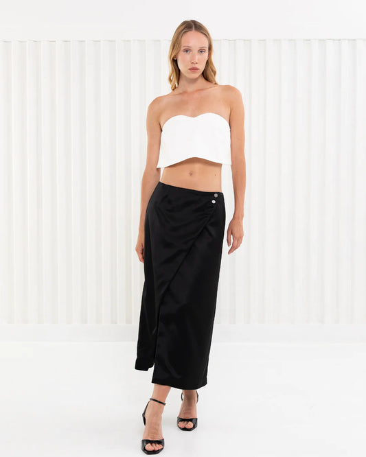 Designer black maki skirt | PSIDE italian luxury brand