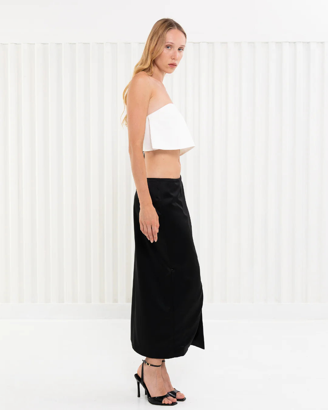 Designer black maki skirt | PSIDE italian luxury brand