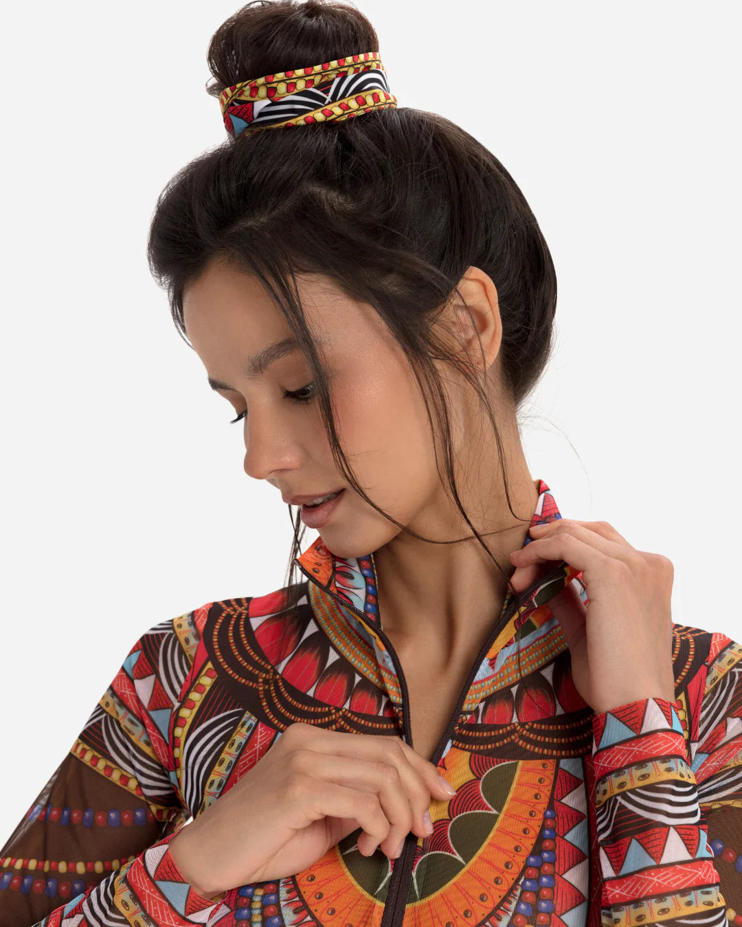 RODA Zipper Swimsuit with Sleeves - Africa
