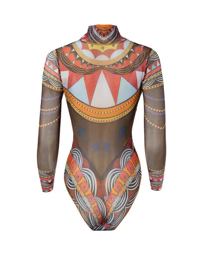 RODA Zipper Swimsuit with Sleeves - Africa
