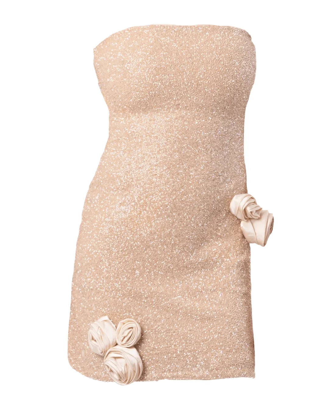 SELF-ADORE Champagne Rose Mini Dress - Champagne