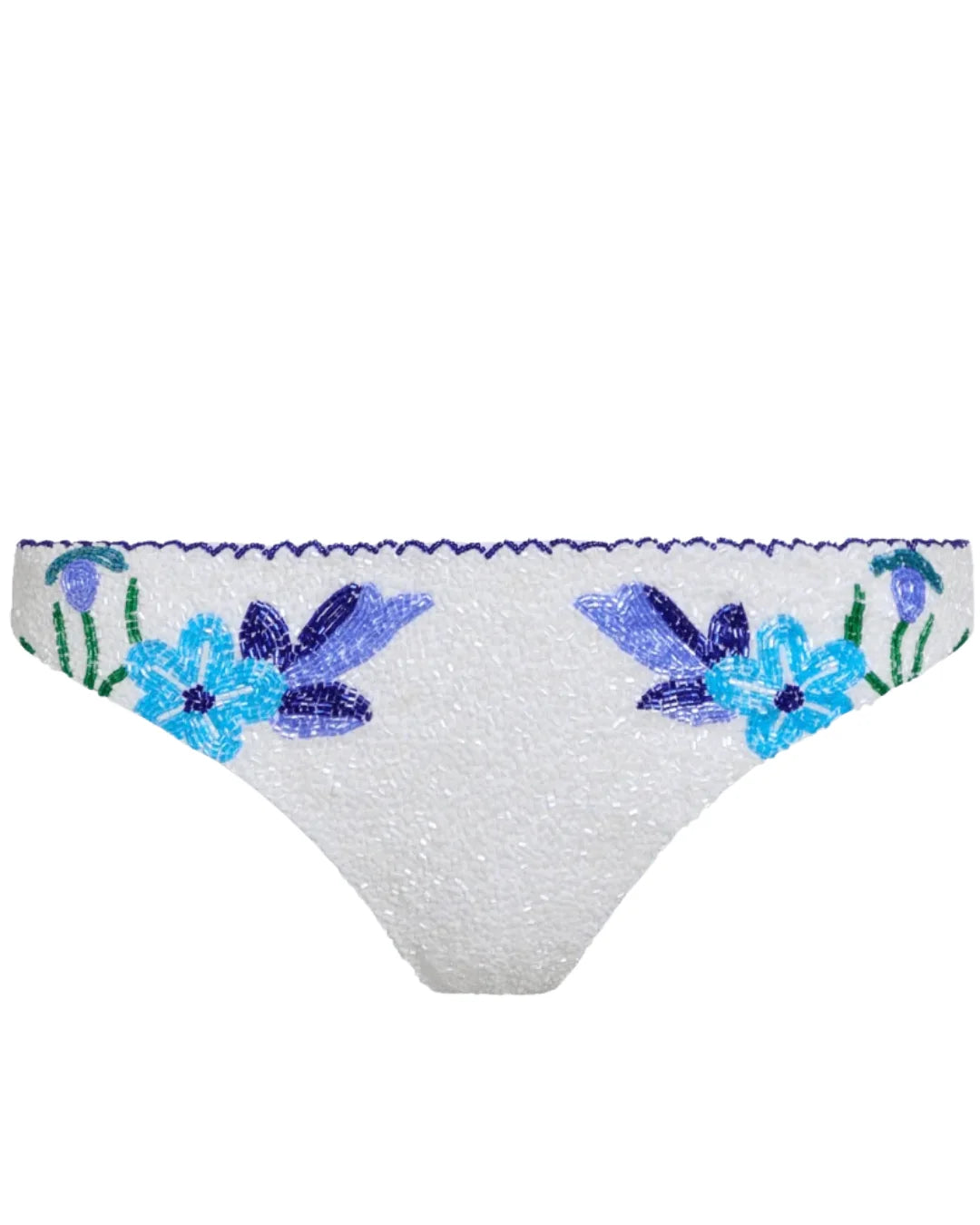 SELF-ADORE Euro Summer Bikini Bottom - White/Blue
