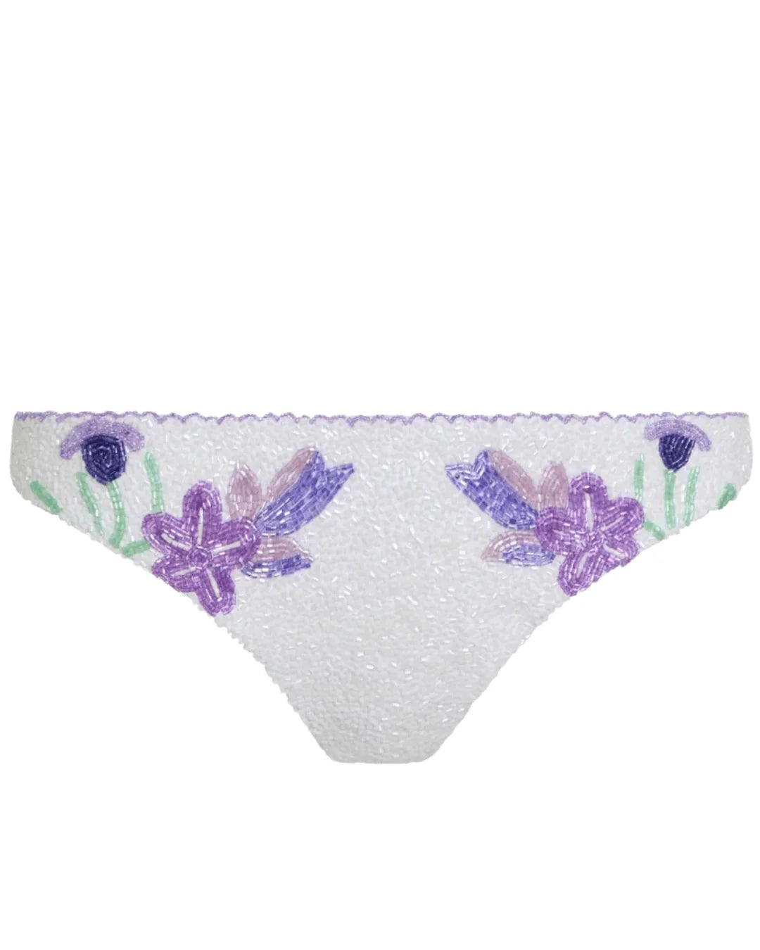 SELF-ADORE Euro Summer Bikini Bottom - White/Purple