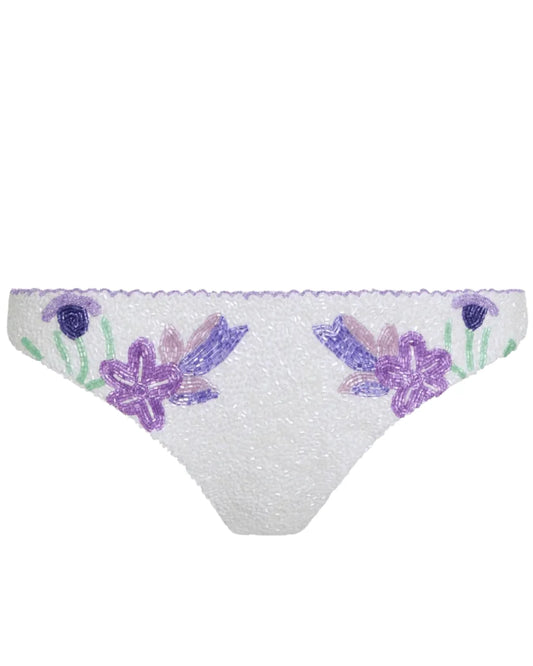 SELF-ADORE Euro Summer Bikini Bottom - White/Purple