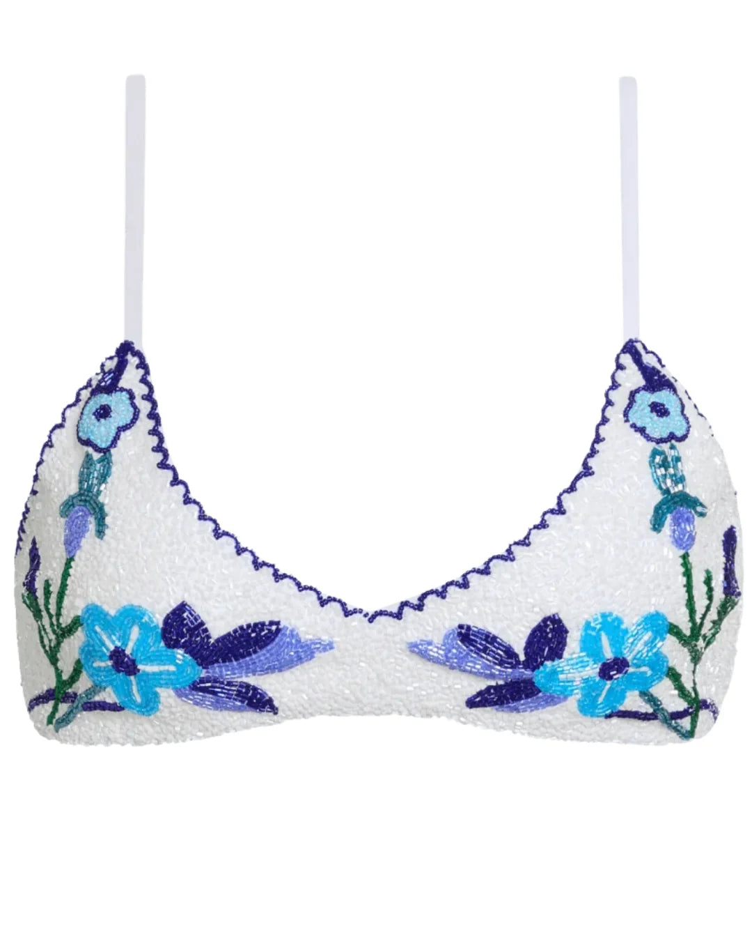 SELF-ADORE Euro Summer Bikini Top - White/Blue
