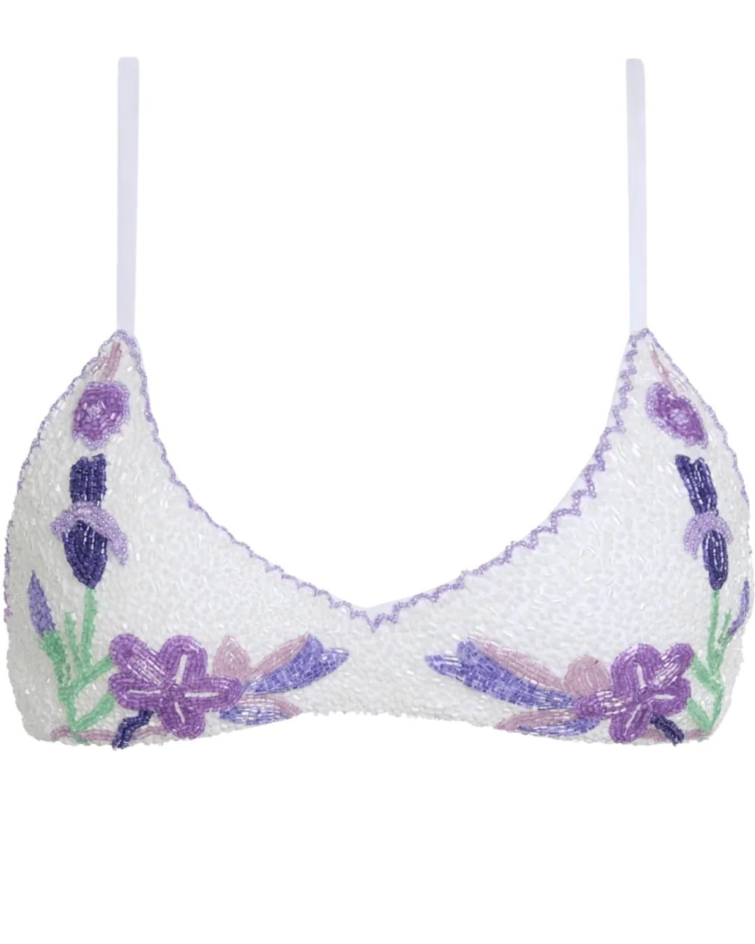 SELF-ADORE Euro Summer Bikini Top - White/Purple