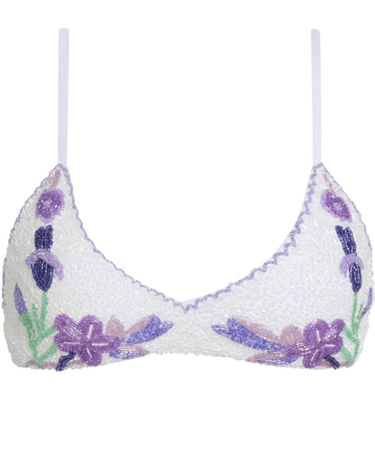 SELF-ADORE Euro Summer Bikini Top - White/Purple