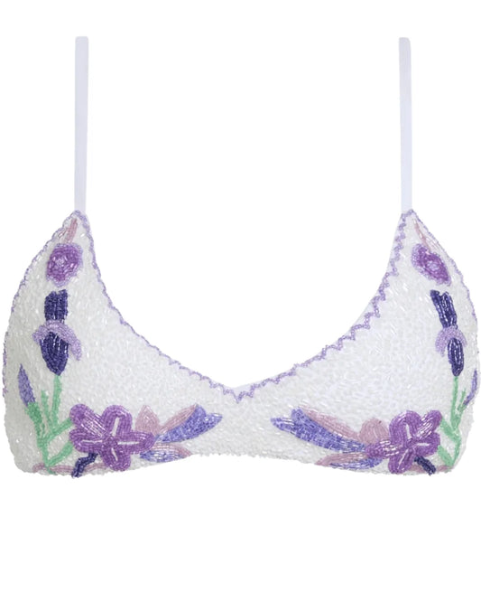 SELF-ADORE Euro Summer Bikini Top - White/Purple