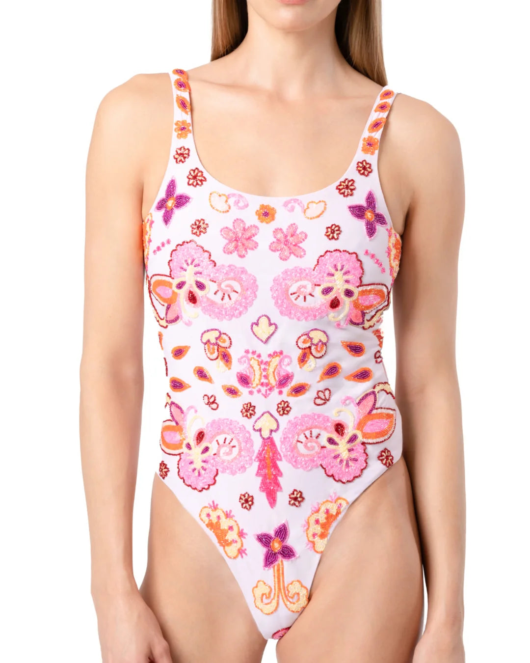 SELF-ADORE Floral Fiesta Swimsuit - Pale Pink